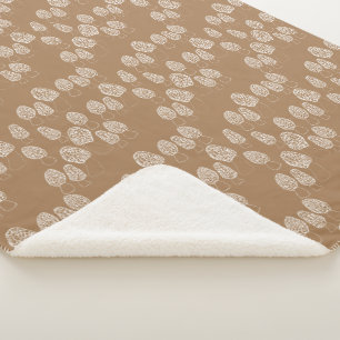 Fun Fungi Morel Mushroom Pattern Cosy  Sherpa Blanket