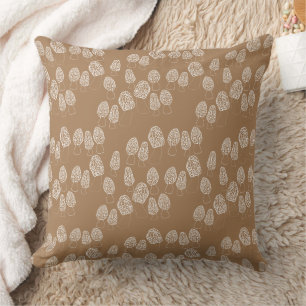 Fun Fungi Morel Mushroom Pattern  Cushion