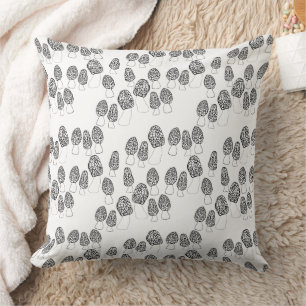Fun Fungi Morel Mushroom Pattern Cushion