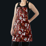 Fun Fungi Mushroom Fern Pattern  Apron<br><div class="desc">Hope you like this design. Add your own text. Check my shop for more matching items like kitchen towels,  blankets,  pillows,  stickers,  mugs,  cards,  tissue paper as well as other patterns. 
Thanks for shopping with me! if you'd like something custom let me know!</div>