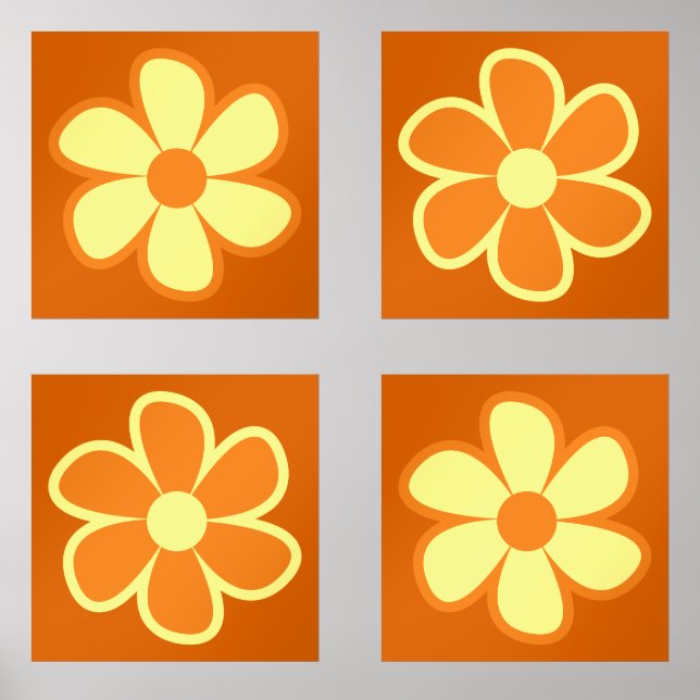 Fun Funky 60s 70s Retro Flower (Front)