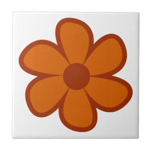 Fun Funky 60s 70s Retro Flower Ceramic Tile