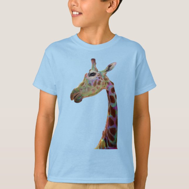 Fun funky colourful Giraffe  T-Shirt (Front)