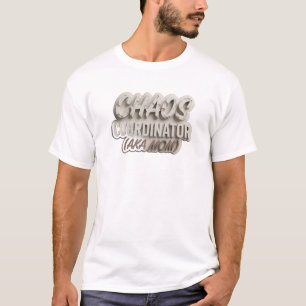 Fun & Funky Grey CHAOS COORDINATOR MOM Wearable T-Shirt
