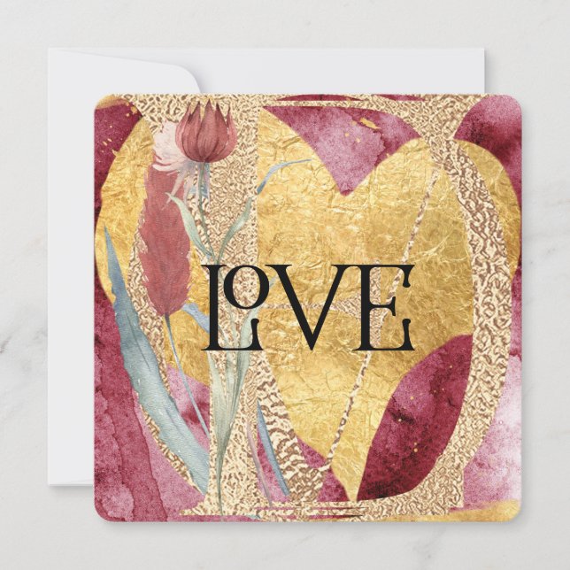Fun, Funky Modern LOVE Valentines  Holiday Card (Front)