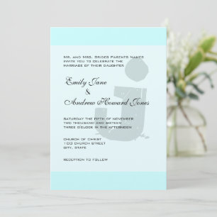 Fun & Funky Monogram on Elegant Silver Metallic Invitation