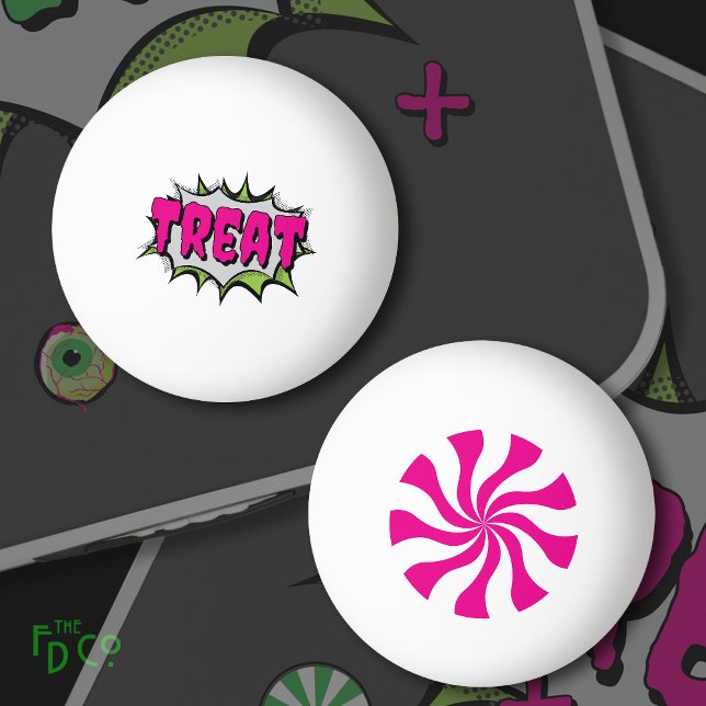 Fun Funky Peppermint Candy ‘Treat’ Customisable  Ping Pong Ball (Creator Uploaded)