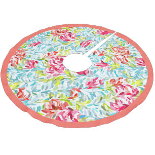 Fun Funky Summer Colours Paint Splatter Art Brushed Polyester Tree Skirt