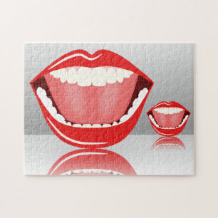 Fun Funny Cool Laughing Big Mouth Jigsaw Puzzle