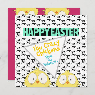 Fun Funny Cute “Happy Easter You Crazy Chickens”   Holiday Card