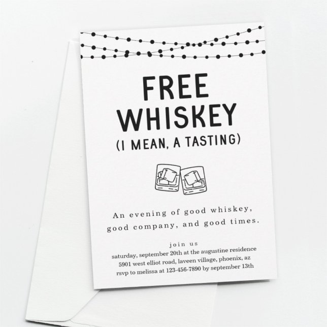 Fun Funny Free Whiskey Tasting Party Invitation (Creator Uploaded)