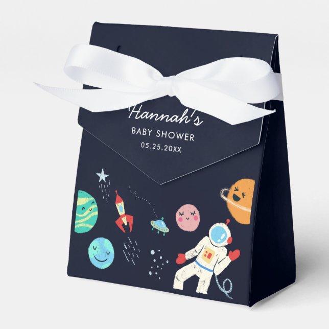 Fun Galaxy Planets Space Baby Shower Favour Box (Front Side)