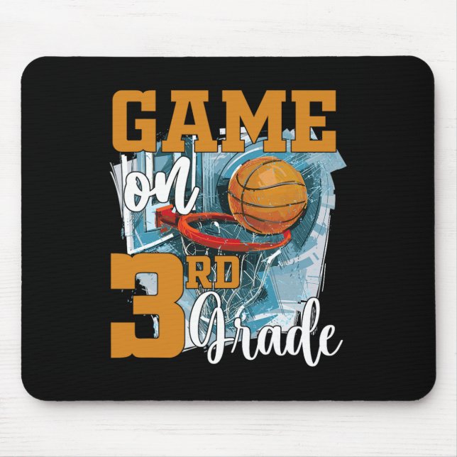 Fun Game On 3rd Grade Basketball Back To School Gi Mouse Pad (Front)