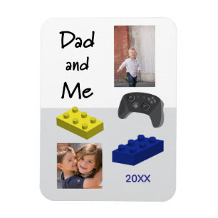 Fun, Gamer Dad and Me Custom 2 Photo Magnet