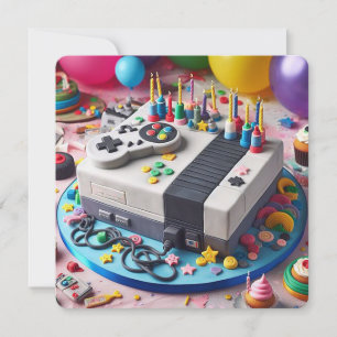 FUN GAMERS THEME KIDS BIRTHDAY CAKE CARD