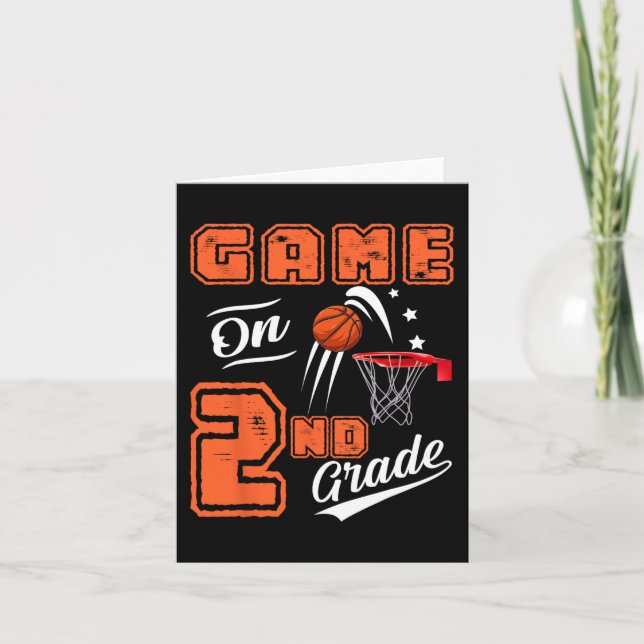 Fun Games On Second Grade Basketball First Day Of  Card (Front)
