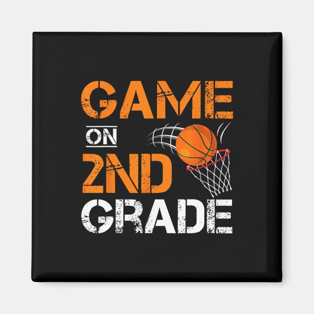 Fun Games On Second Grade Basketball First Day Of  Magnet (Front)