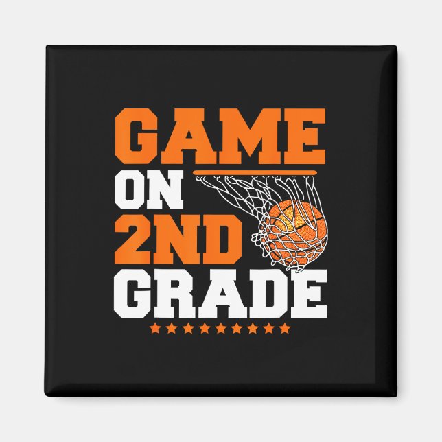 Fun Games On Second Grade Basketball First Day Of  Magnet (Front)