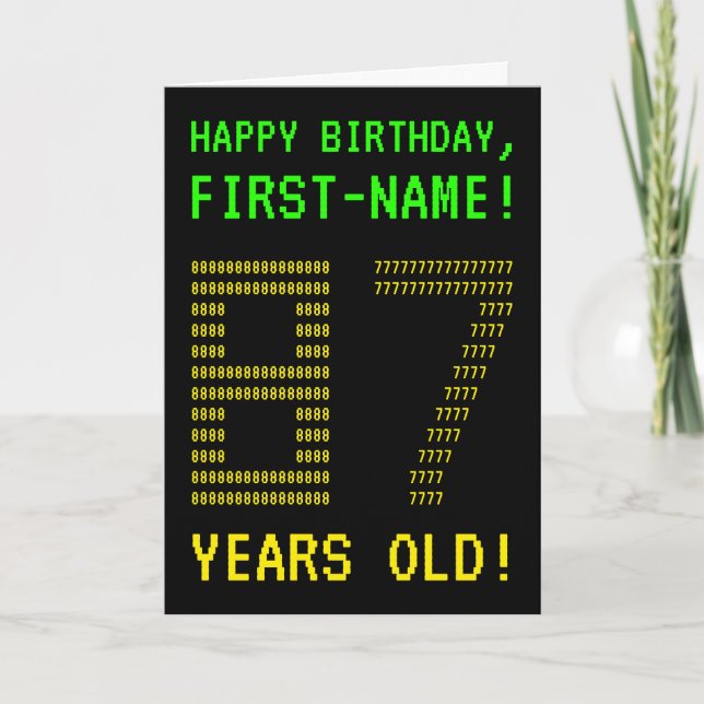 Fun, Geeky, Nerdy "87 YEARS OLD!" Birthday Card (Front)