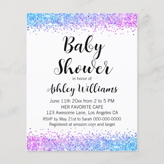 Fun Gender Reveal Budget Baby Shower Invitations (Front)