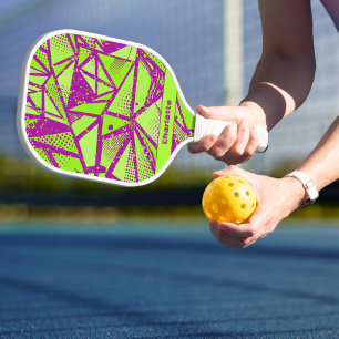 Fun Geometric Abstract Pattern Name Pickleball Paddle
