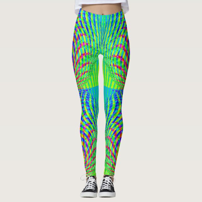 Fun Geometric Illusion Leggings (Front)