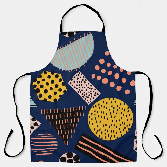 Fun Geometry: Abstract Multicolor Pattern Apron (Front)