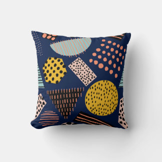 Fun Geometry: Abstract Multicolor Pattern Cushion