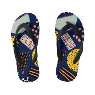 Fun Geometry: Abstract Multicolor Pattern Kid's Jandals