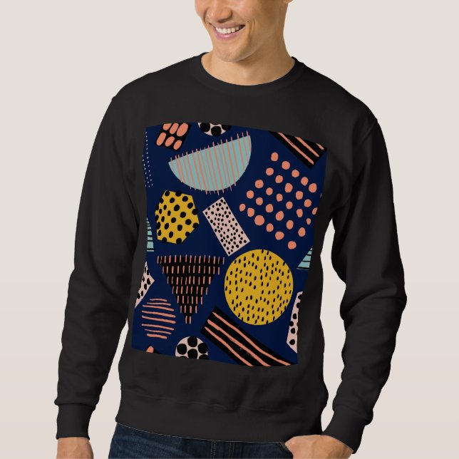 Fun Geometry: Abstract Multicolor Pattern Sweatshirt (Front)