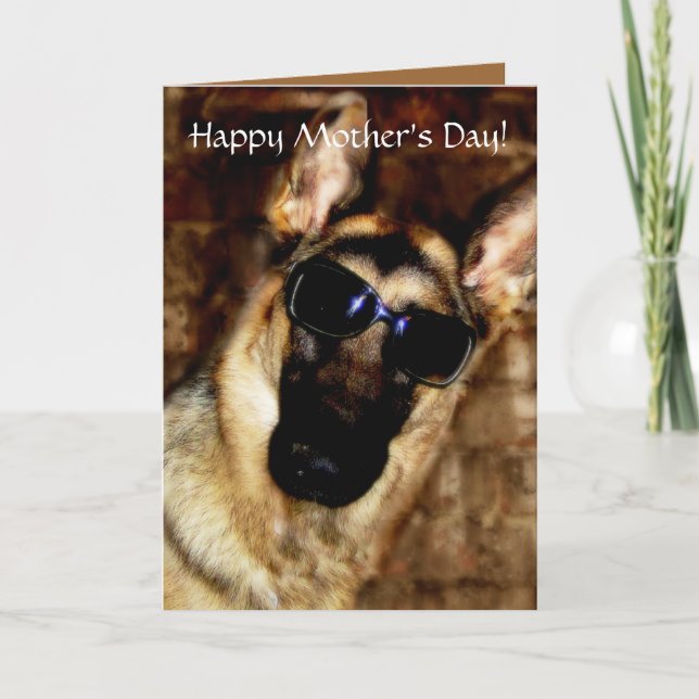 Fun German Shepherd Mother's Day Card (Front)