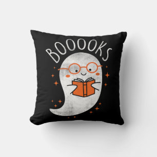 Fun Ghost Book Reading Halloween Cute Teacher Top  Cushion