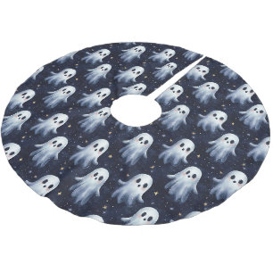 Fun Ghost Patterned Halloween Brushed Polyester Tree Skirt