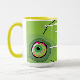 Fun Ghoulishly Zombie Eyeball Puddles Scratched Mug