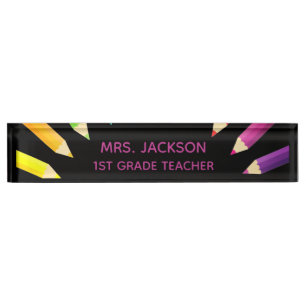 Fun Gift! Colourful Teacher desk nameplate