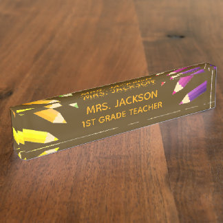 Fun Gift! Colourful Teacher desk nameplate