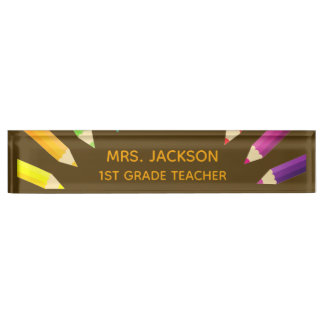 Fun Gift! Colourful Teacher desk nameplate