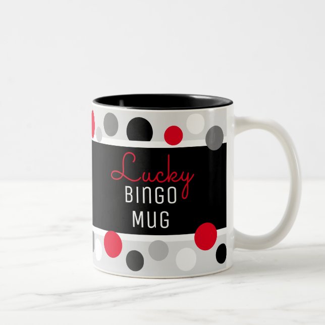 Fun Gift!! Lucky Bingo Mug Two-Tone Coffee Mug (Right)