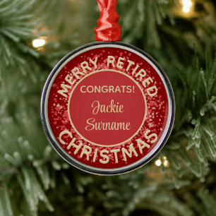 Fun Gift! Merry Retired Christmas ornament