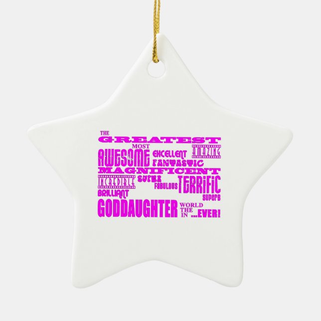 Fun Gifts for Goddaughters : Greatest Goddaughter Ceramic Tree Decoration (Front)
