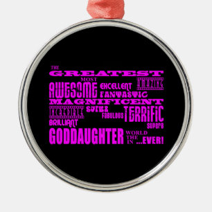 Fun Gifts for Goddaughters : Greatest Goddaughter Metal Tree Decoration