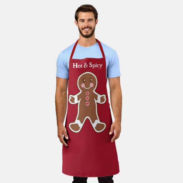 Fun Gingerbread Man Kitchen Apron (Worn)