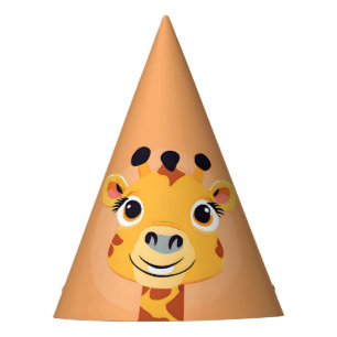 Fun giraffe Face safari Wild jungle Birthday Party Hat