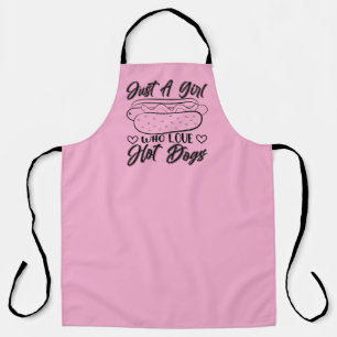 Fun girl hotdog lovers apron