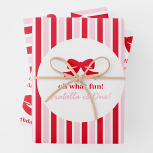 Fun Girl Oh What Fun Happy Birthday Wrapping Paper Sheet