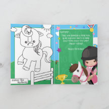 Fun Girls Equestrian Colouring Page Birthday