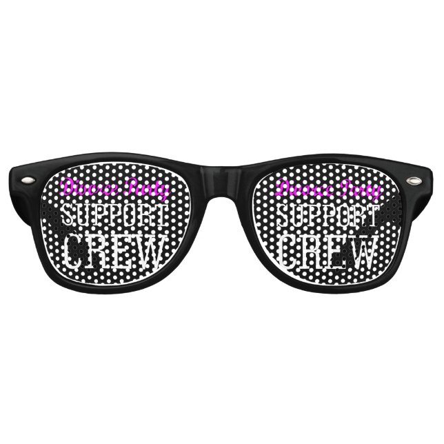 Fun Girls Night Out support crew Divorce Party Retro Sunglasses (Front)