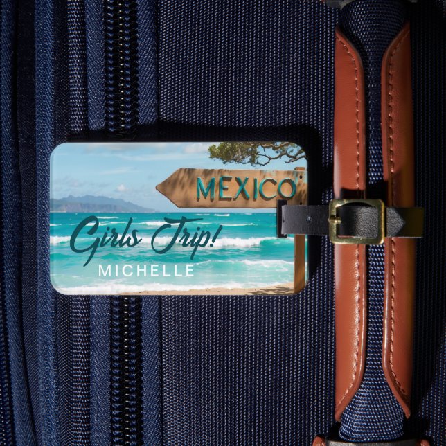 Fun GIRLS TRIP! Mexico Custom Luggage Tag (Front Insitu 4)