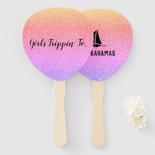 Fun Girls Trippin' to...Your Destination Colourful Hand Fan