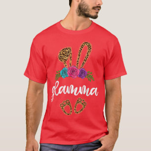 Fun Glamma Bunny Leopard , Easter Day Bunny Grandm T-Shirt